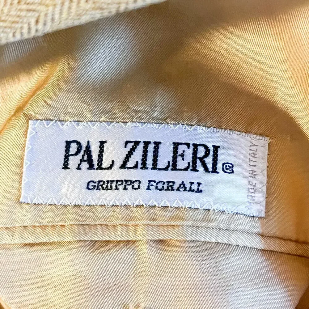 Pal Zileri Mens Italian Wool Blazer Sport Coat Office Preppy- Tan, Size 44R
